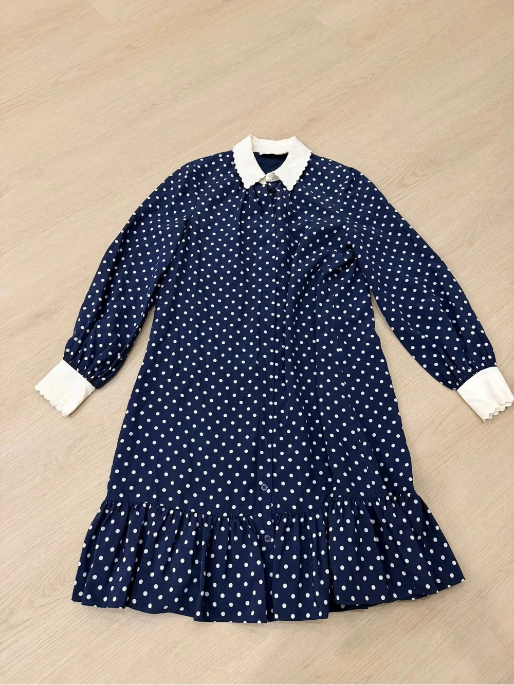 Tory Burch Cora Polka-Dot Silk Shirtdress Size 00 XS